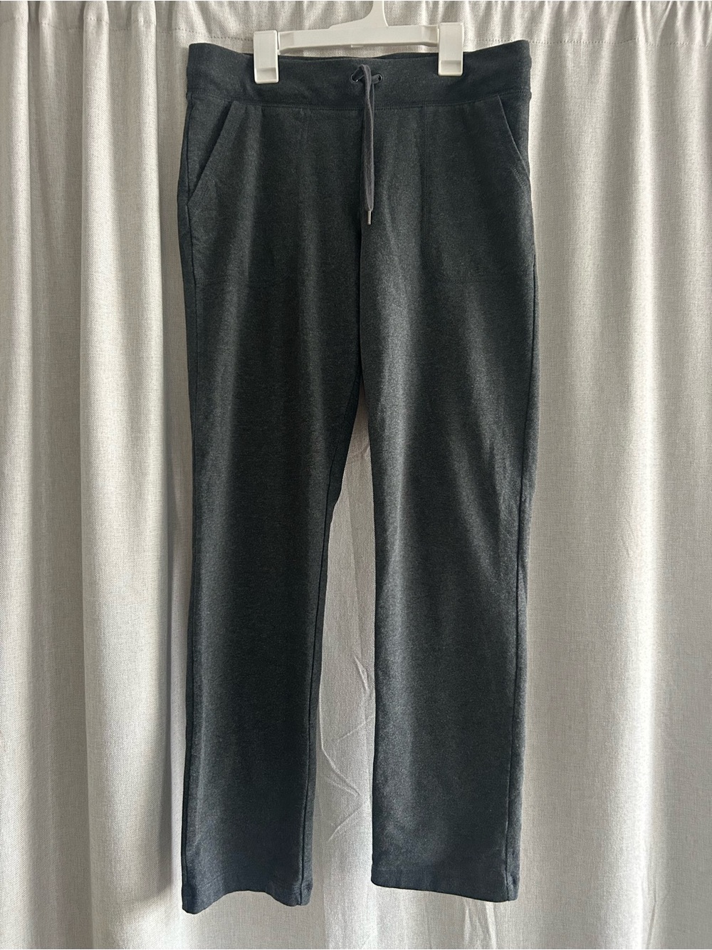 L.L. Bean Gray Straight-Leg Drawstring Pants